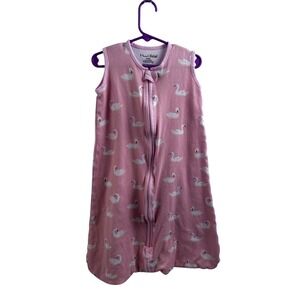 Mama Cheetah Sleep Sack Size Medium 6-12M Pink Swan Organic Cotton Baby Girl